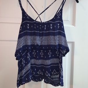 Blue aztec tank top